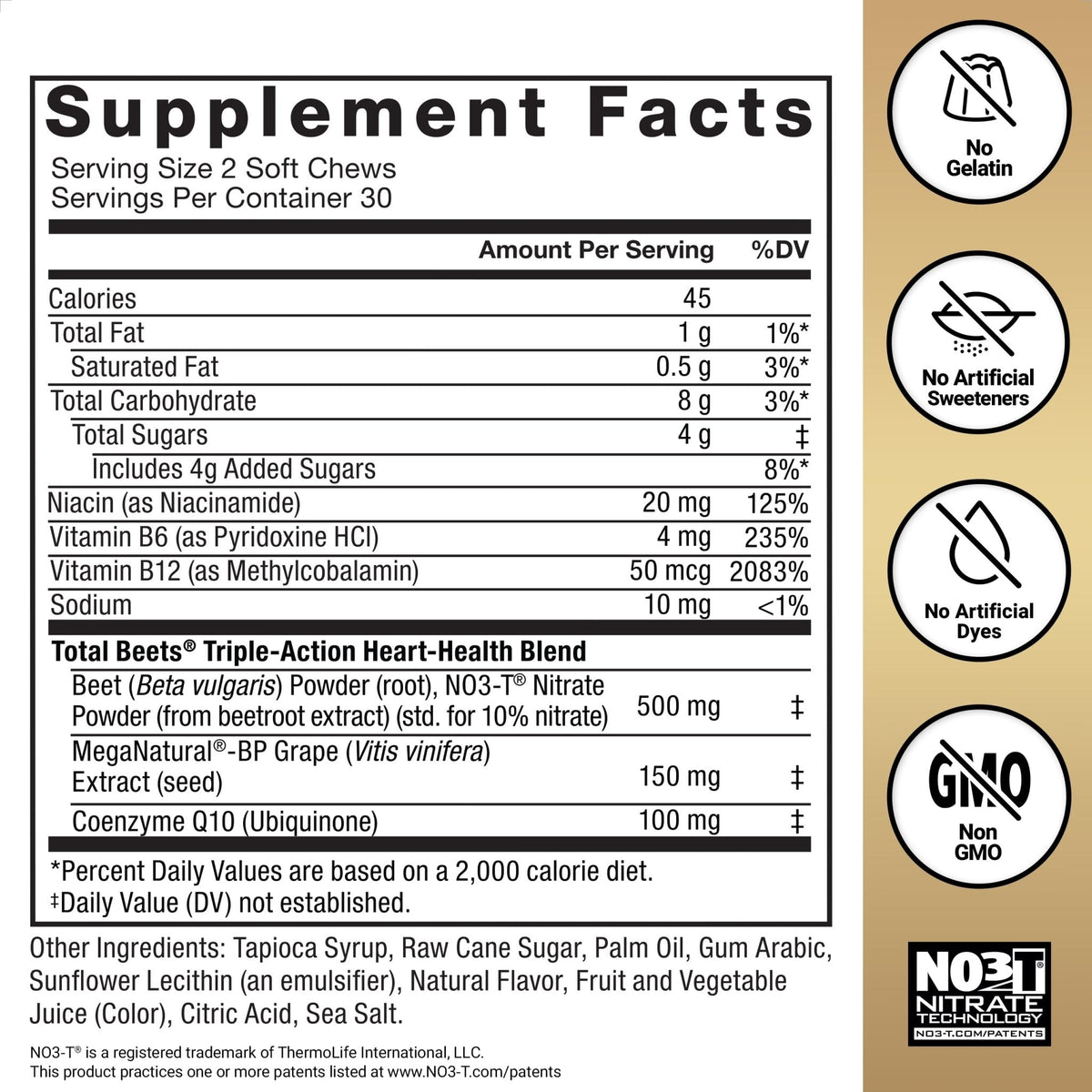 Force Factor Total Beets Ultimate Heart Health Chews for Blood Pressure Support, with Beetroot Powder, CoQ10, B Vitamins & Grapeseed Extract for Blood Flow & Energy - Maple Wellness Supplements