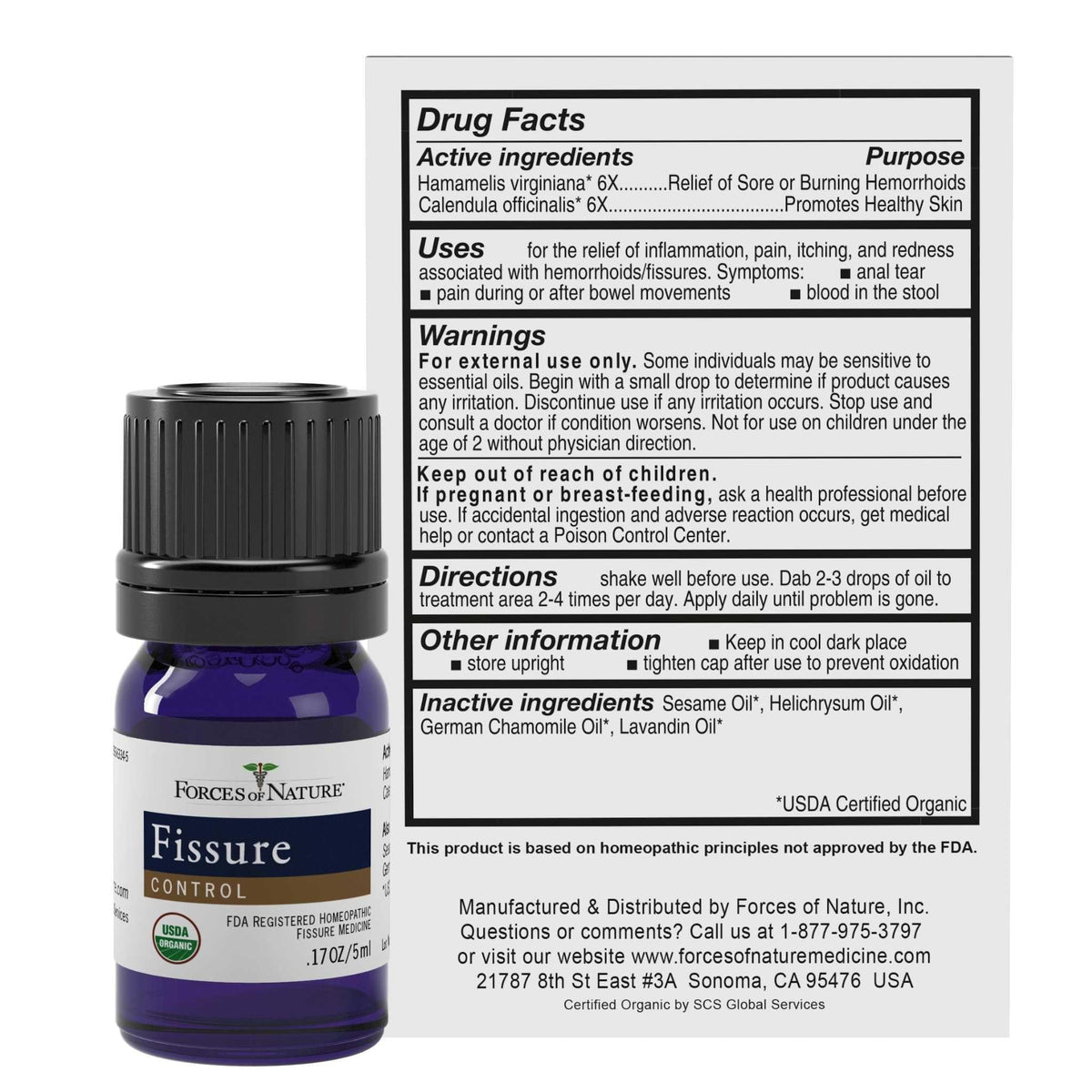 Forces of Nature Hemorrhoid Control Extra Strength (5ml) + Organic Fissure Care (5ml) | Virtual Bundle - Maple Wellness Supplements