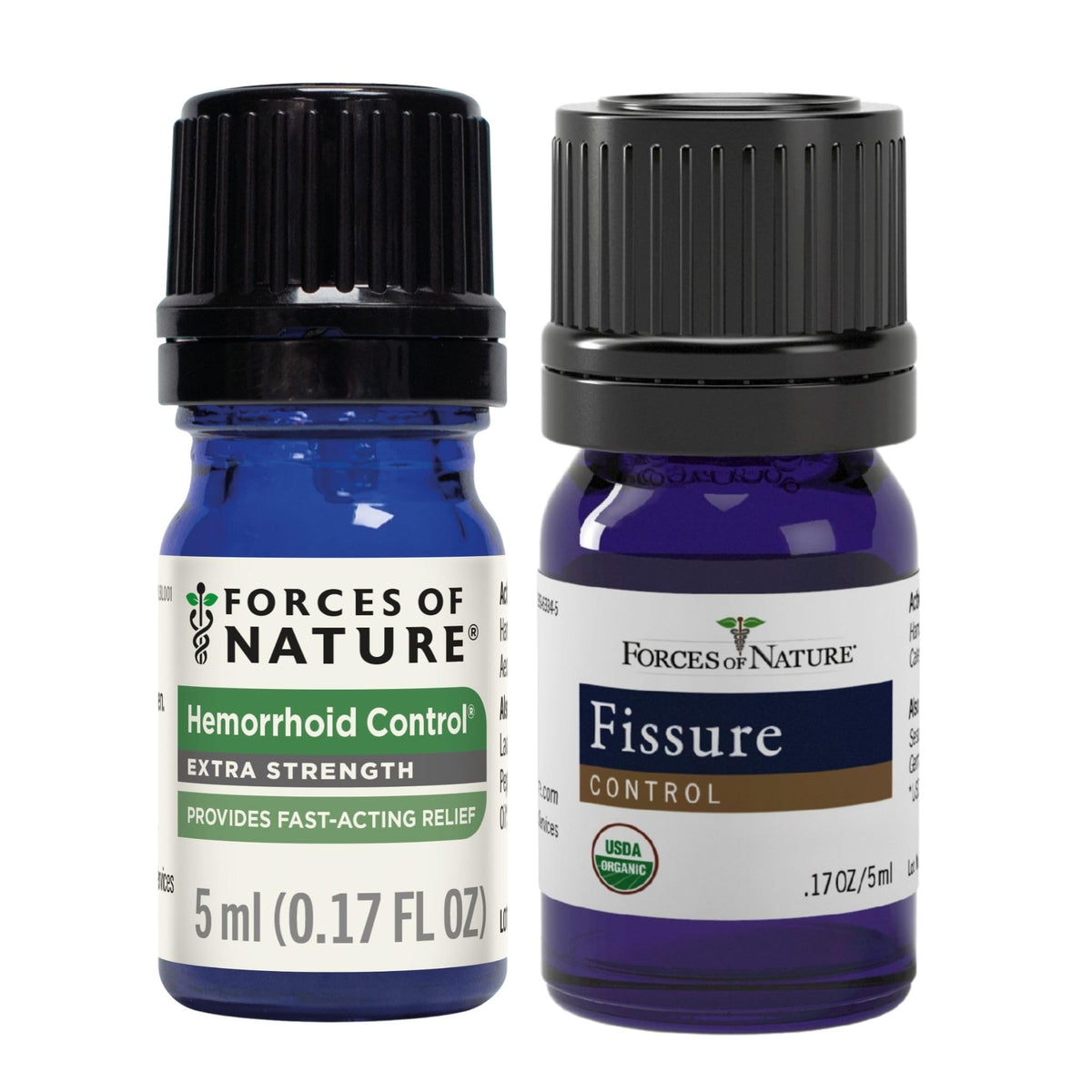 Forces of Nature Hemorrhoid Control Extra Strength (5ml) + Organic Fissure Care (5ml) | Virtual Bundle - Maple Wellness Supplements