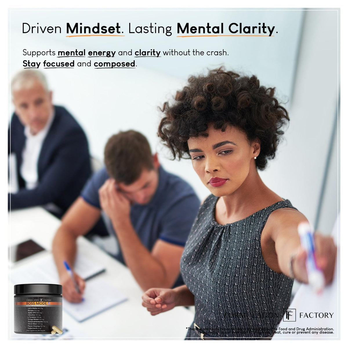 Formulation Factory BOSS Mode 10-in-1 Nootropic Complex with Lion's Mane, Alpha-GPC, Bacopa Monnieri, Ginkgo Biloba, Rhodiola, - Maple Wellness Supplements