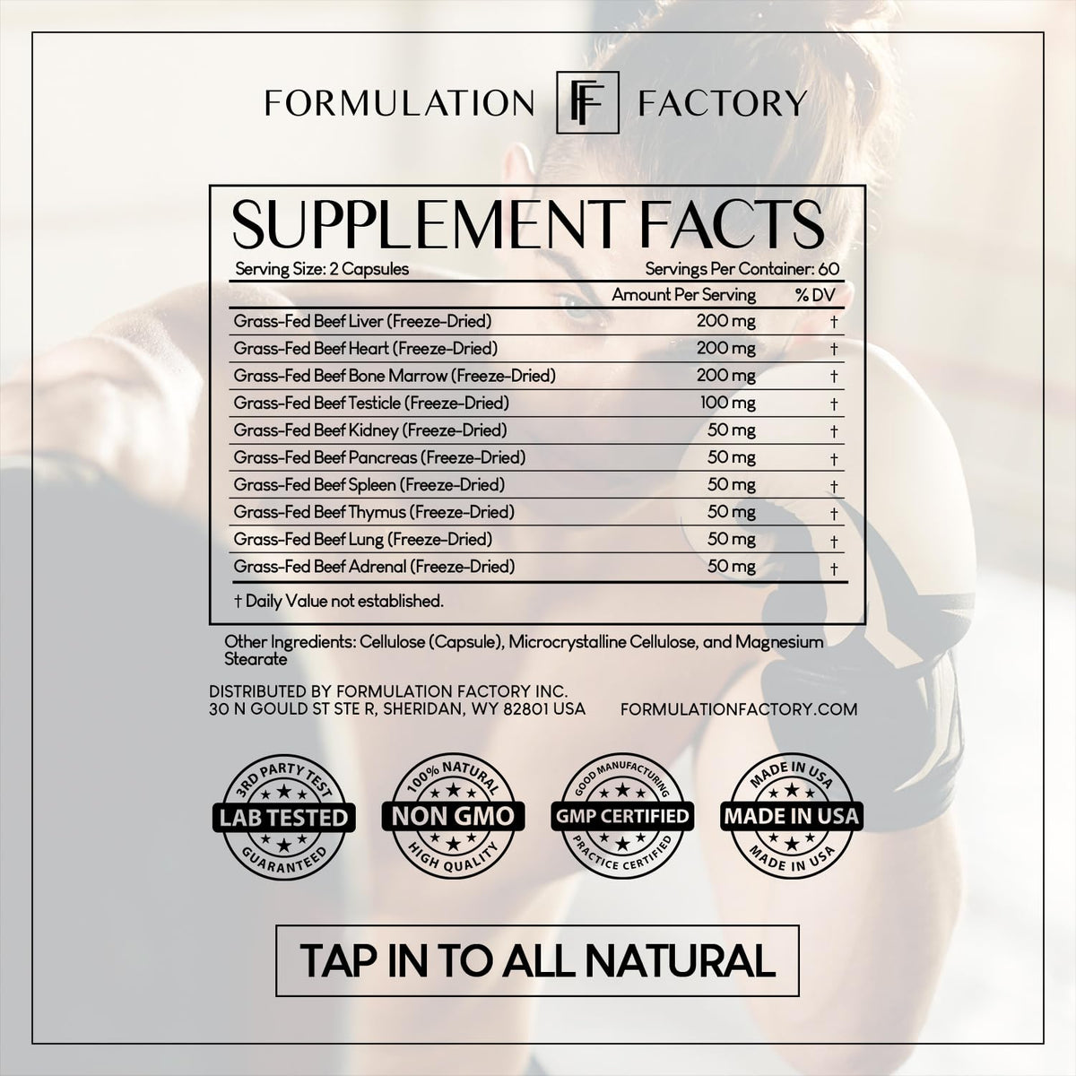 Formulation Factory Primal Power 10-in-1 Beef Organ Supplement - Grass Fed Beef Liver Capsules with Heart, Bone Marrow, Kidney, Testicle - Freeze Dried Organ - 120 Capsules, 2 Month Supply - Maple Wellness Supplements