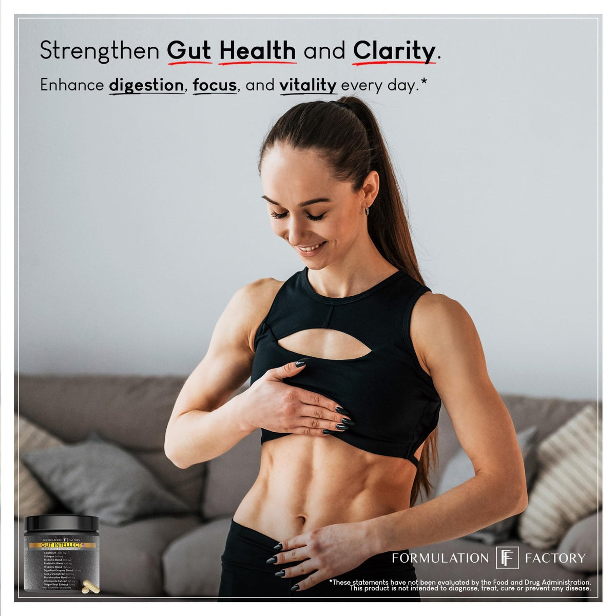 Formulation Factory Probiotics for Women & Men - Gut Intellect 10-in-1 Digestive Enzymes with Prebiotics and Postbiotics - Total Gut Health Supplement - Maple Wellness Supplements