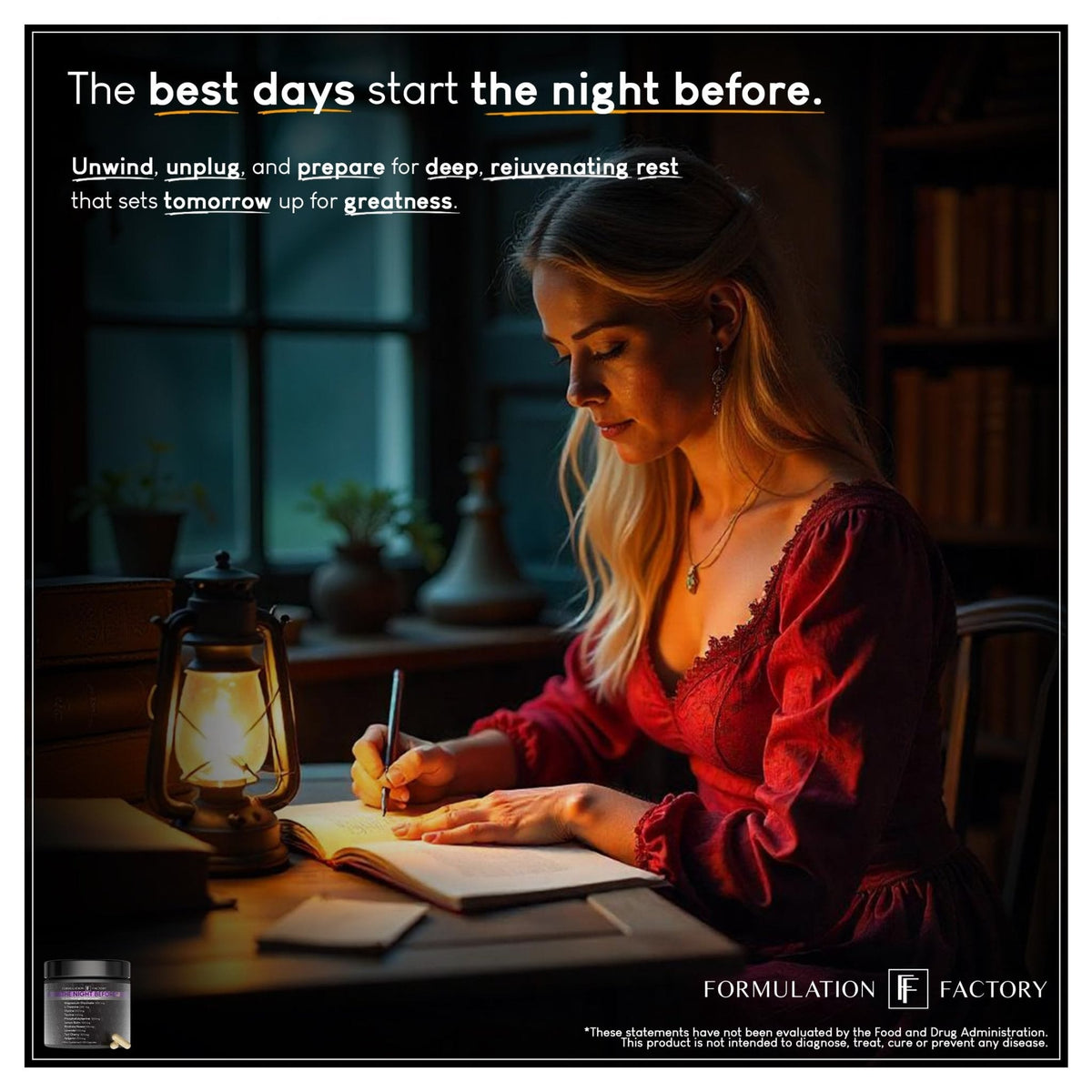 Formulation Factory The Night Before 10-in-1 Sleep Support | Melatonin 4mg, Magnesium Glycinate 300mg, L-Theanine, Glycine & More | Supports Relaxation, - Maple Wellness Supplements