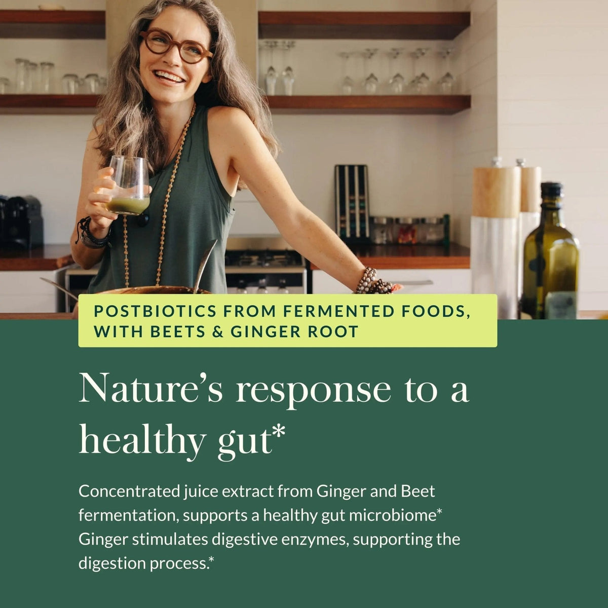 Gaia Herbs Ginger-Beet Postbiotic - Supplement for Gut & Heart Health Support* - Made with Fermented Beets & Ginger - Free from Dairy, Soy & Gluten - 60 Vegan Liquid Phyto-Caps (30 Servings) - Maple Wellness Supplements