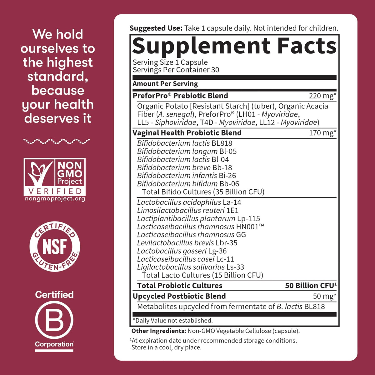 Garden of Life Dr Formulated Once Daily 3-in-1 Complete Prebiotics, Postbiotics & Probiotics for Women, PRE + PRO + POSTBIOTIC Supplement for Women’s Digestive, Immune & Vaginal Health, 30 Day Supply - Maple Wellness Supplements