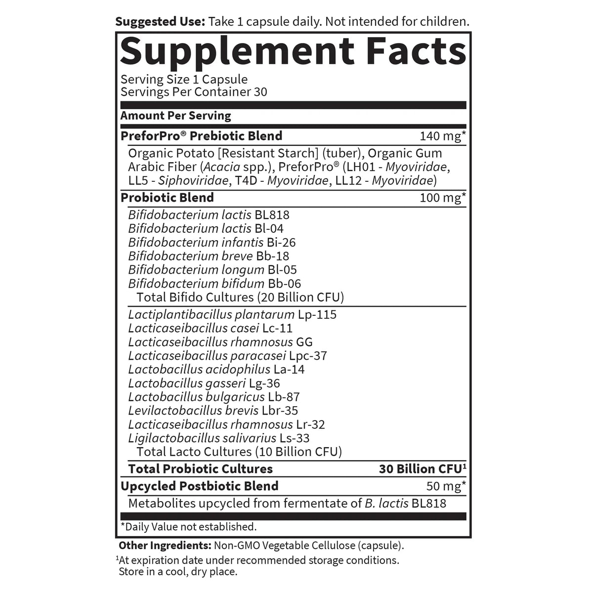 Garden of Life Dr Formulated Probiotics 30 Billion CFU Pre + Pro + Postbiotics for Men and Women Digestive and Immune Support, Potato, Acacia, Postbiotic Metabolites, 30 Mini Vegetarian Capsules - Maple Wellness Supplements