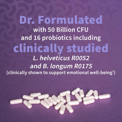 Garden of Life Dr. Formulated Probiotics Mood+ - 50 Billion CFU - Supports Relaxation & Digestive Health - Shelf Stable - 60 Vegetarian Capsules - Maple Wellness Supplements