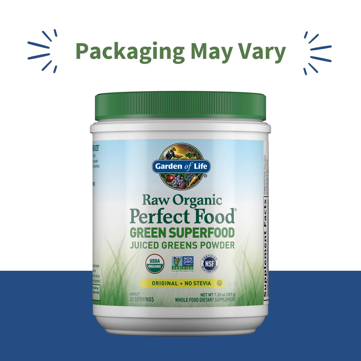 Garden of Life Raw Organic Perfect Food Green Superfood Juiced Greens Powder - Original Stevia-Free, 30 Servings, Non-GMO, Gluten Free Whole Food Dietary - Maple Wellness Supplements