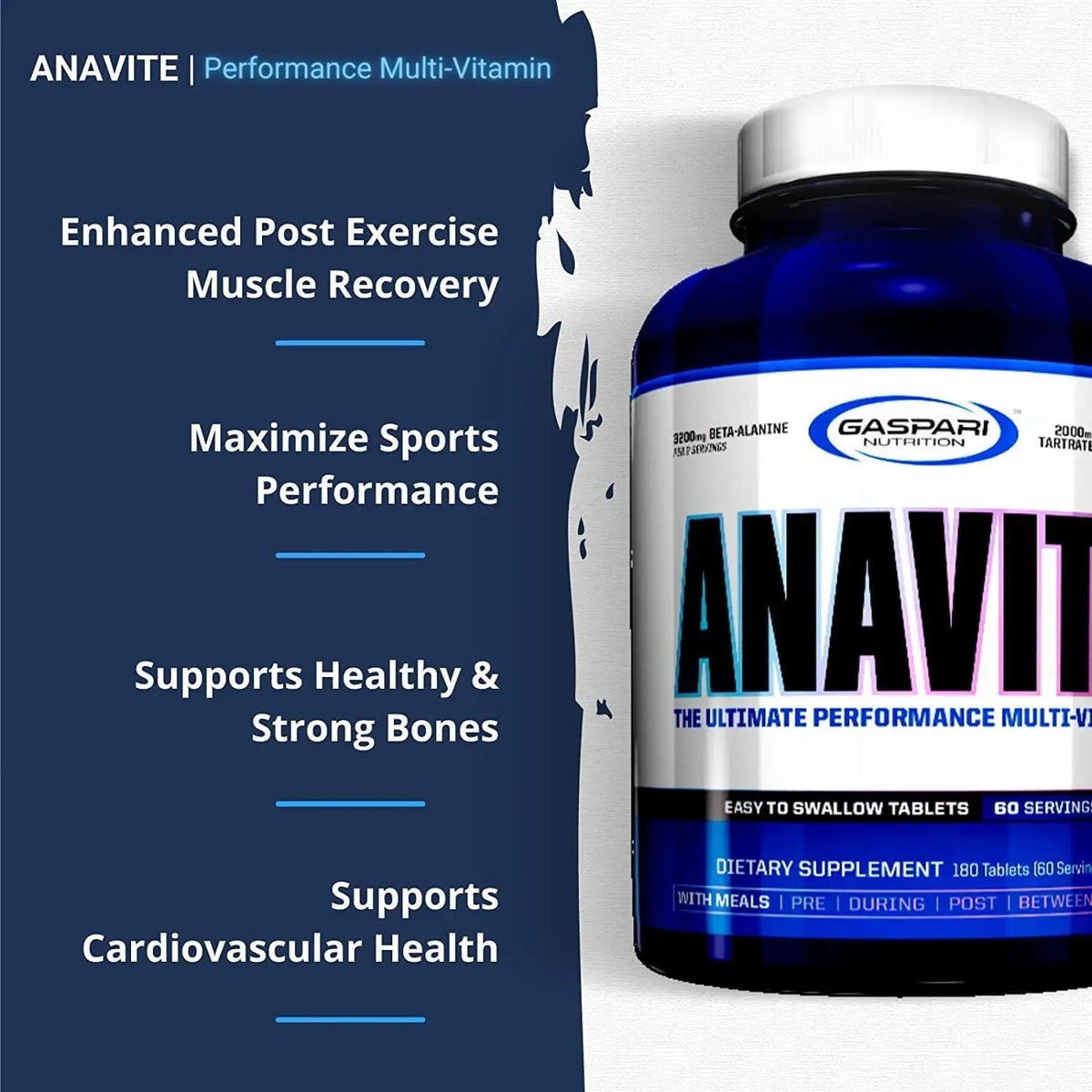 Gaspari Nutrition Anavite, Full Spectrum Multi-Vitamin Packs, Anavite Multivitamins, CLA, Omega 3s, Proven Gut, and Proven Liver Detox - Maple Wellness Supplements