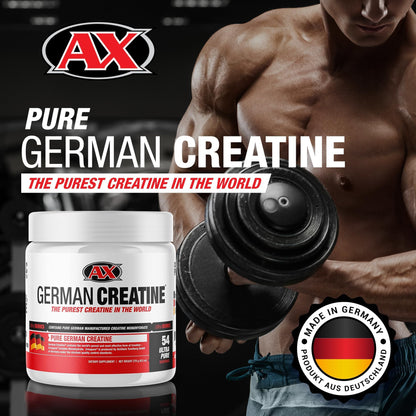 German Creatine - Micronized Creatine Monohydrate Powder, 99.99% Pure Creapure for Muscle Growth, Strength & Performance, Supports Muscle Recovery, 3rd Party Tested, Unflavored - 270g (54 Servings) - Maple Wellness Supplements