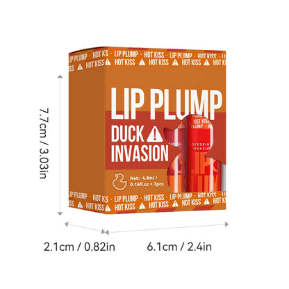 GHFCZOO 3 Colors Duck Lip Plumper Gloss, Hydrating Glitter Shine Primer Lip Tint, Non-Sticky Korean Plumping Lip Oil, Moisturizing Tinted Lip Balm for Sexy, Glossy Lips (Set A, 3pcs/set) - Maple Wellness Supplements
