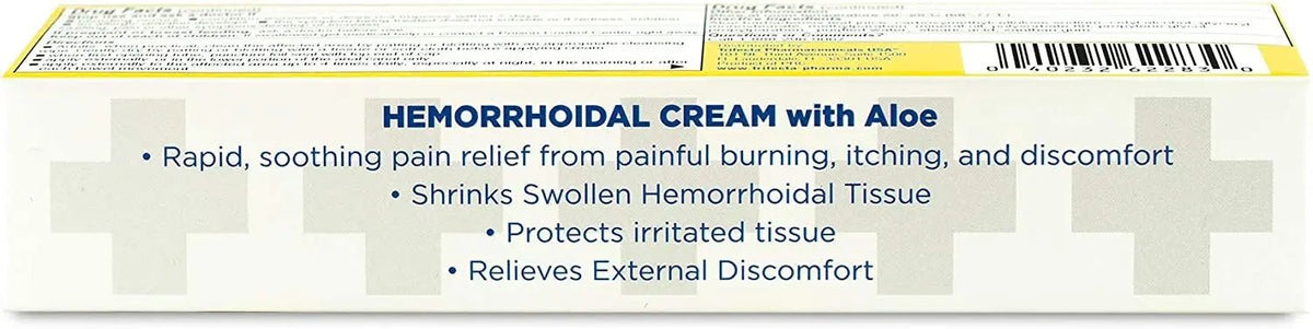 Globe Hemorrhoidal Cream, Phenylephrine HCl, Pramoxine with Aloe, Relief from Burning, Itching and Discomfort of Hemorrhoids, 1.8 Ounces - Maple Wellness Supplements