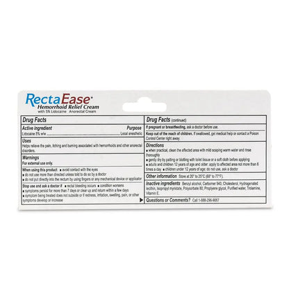 Globe RectaEase 5% Lidocaine (3 Pack) Hemorrhoid Relief Cream 1 oz Tube, Anorectal Cream, Rapid Numbing Relief, Hemorrhoid Treatment from Itch and Burn - Maple Wellness Supplements