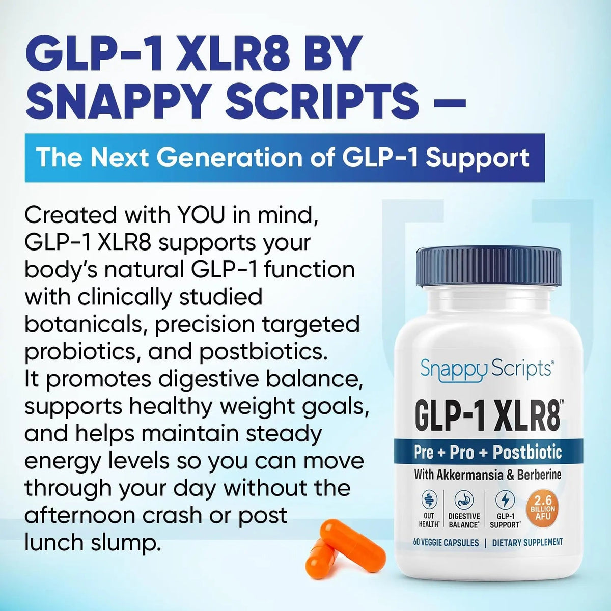 GLP-1 XLR8 Supplement for Weight Loss, Digestion, Constipation, Bloating Relief with Akkermansia 2.6 Billion AFU Live Prebiotic Probiotic Postbiotic Gut Health + Berberine for Women Men 360 Capsules - Maple Wellness Supplements