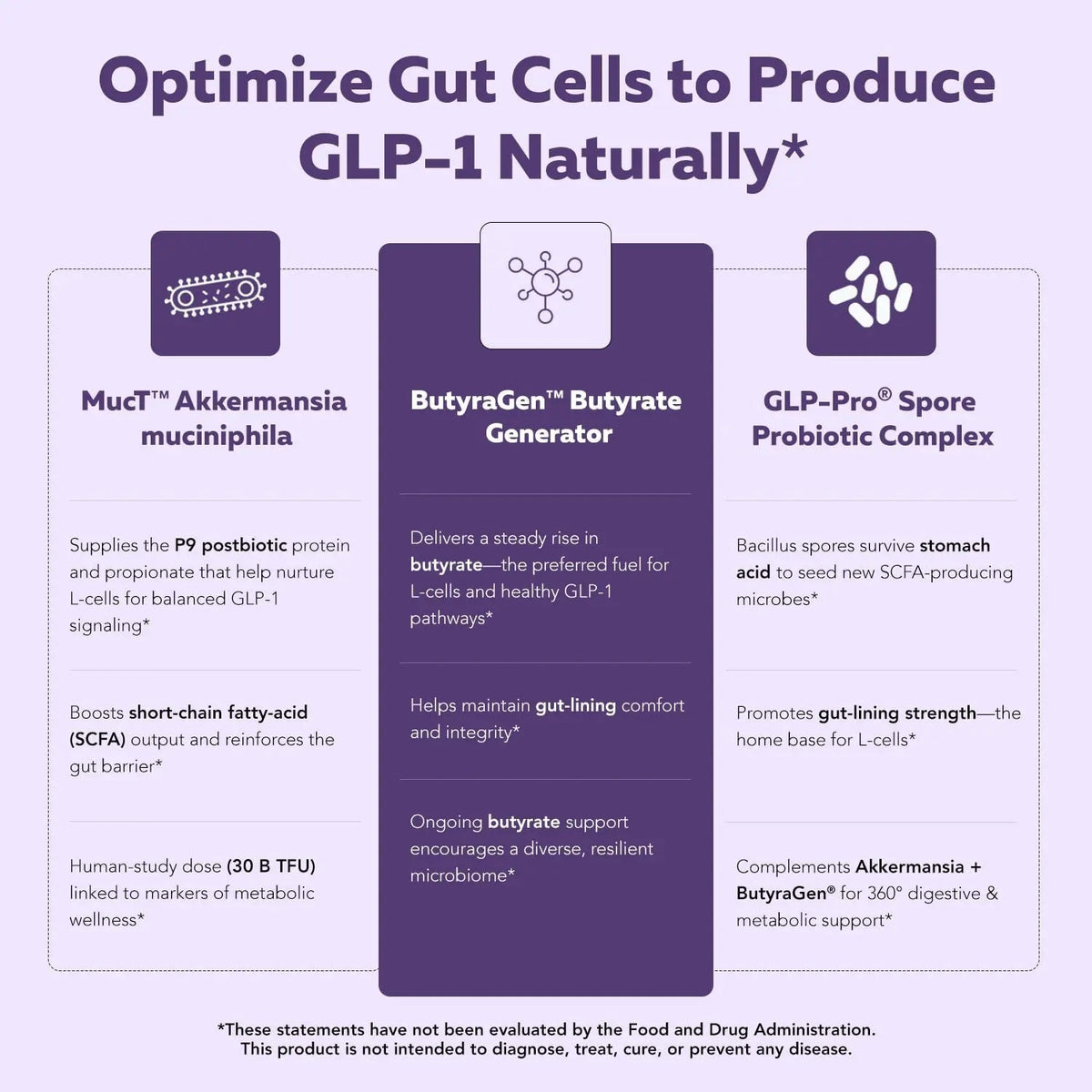 GLP-Pro™: Probiotic & Postbiotic Blend for Natural GLP-1 Support — Akkermansia MucT™, ButyraGen® Butyrate Generator & Spore Bacillus — Healthy Appetite, SCFA & Metabolic Balance — 30 Count - Maple Wellness Supplements