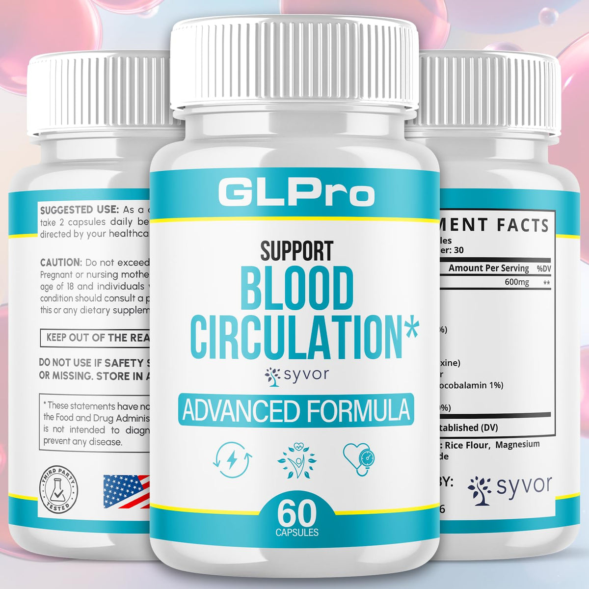GLPro Blood Capsules, Official GLPro Blood Health Support Pills with All Natural Ingredients, Advanced Formula Supplement with Maximum Strength Premium Vitamins for Women and Men (60 Capsules) - Maple Wellness Supplements