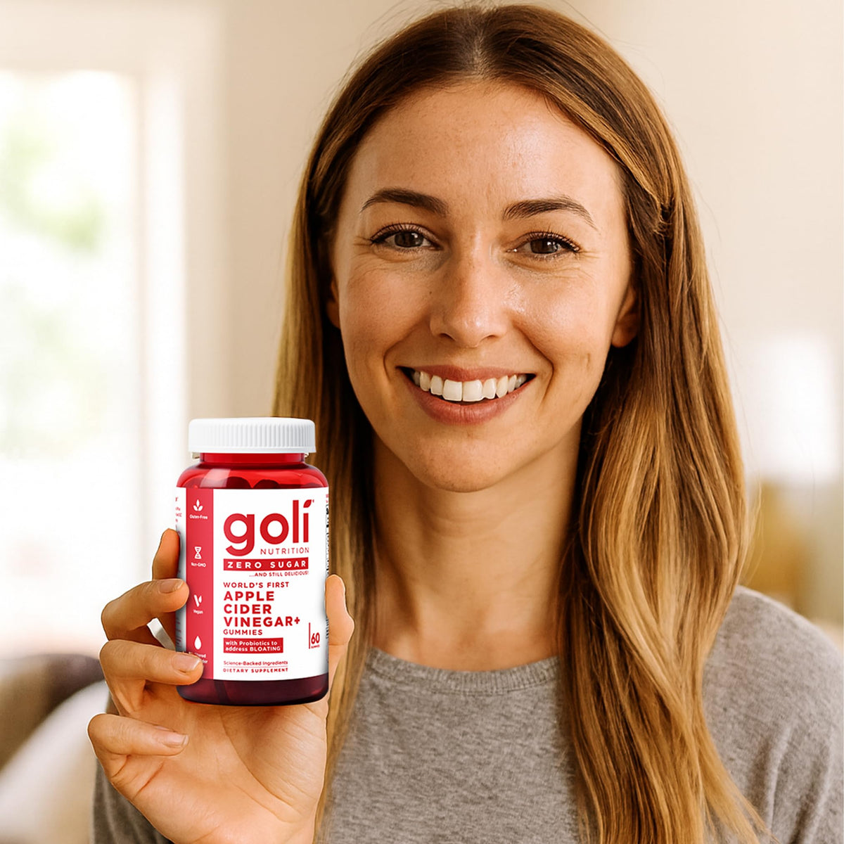 Goli Zero Sugar Apple Cider Vinegar Gummies - ACV with Vitamin B12 and Probiotics - No Sugar Alcohols - Vegan, Keto-Friendly, Gluten-Free - Maple Wellness Supplements
