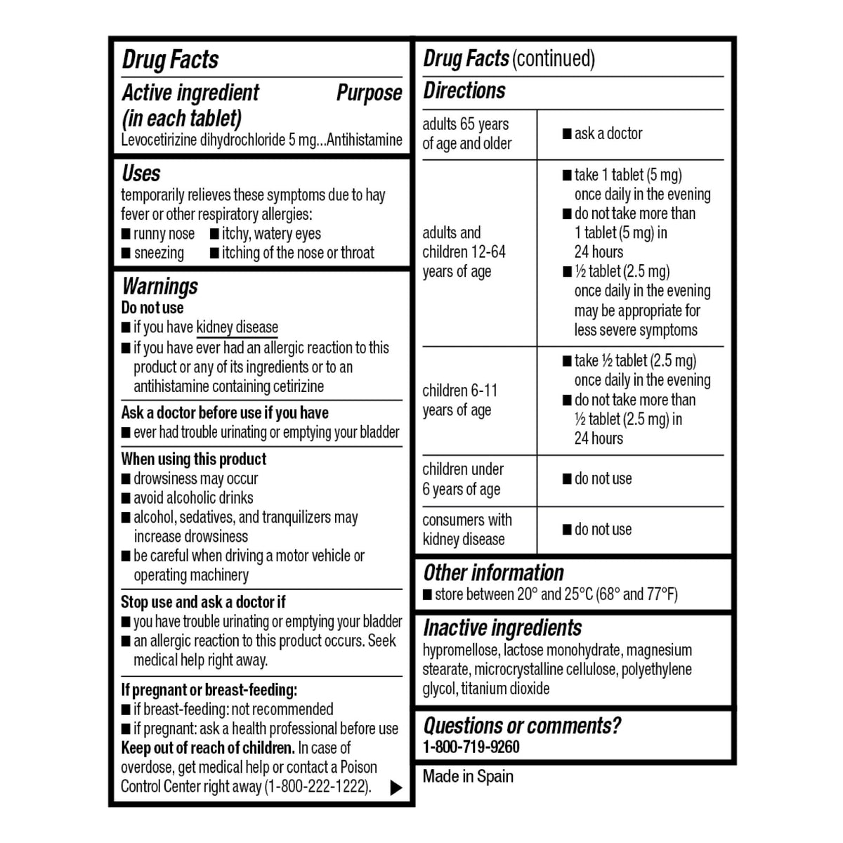 Good Sense Levocetirizine Dihydrochloride Tablets, Antihistamine, 5 mg, 35 Count (Pack of 1) - Maple Wellness Supplements