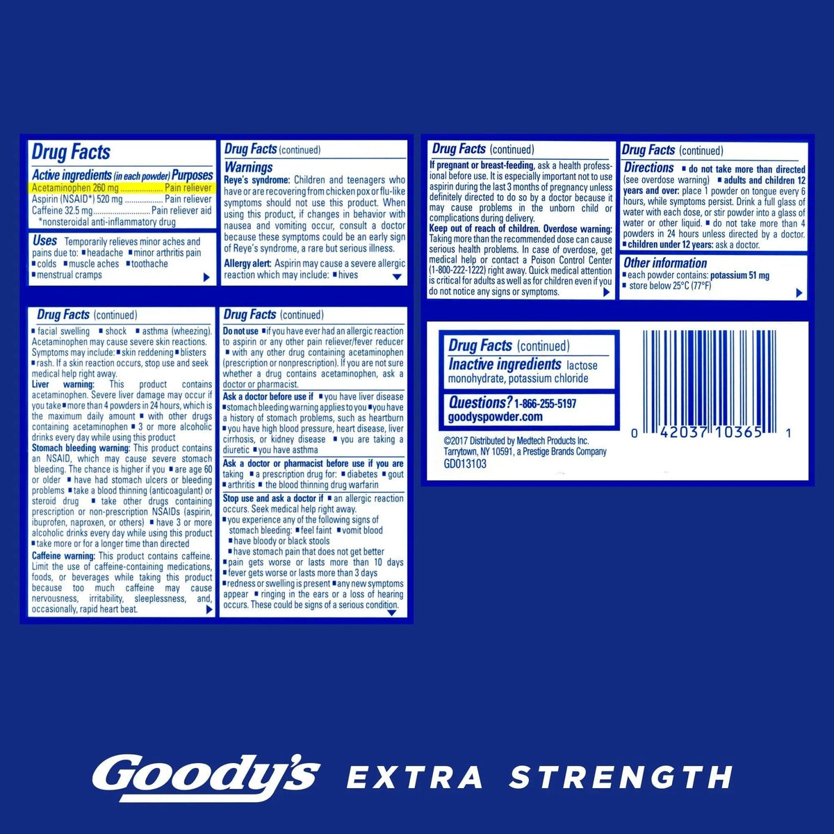 Goody’s Headache Powder Extra Strength Pain Relief, Triple Action Headache Relief with Aspirin, Acetaminophen & Caffeine, 24 Count - Maple Wellness Supplements