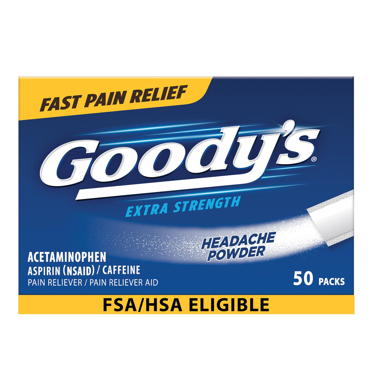 Goody's Pain Relief Powders, Extra Strength Headache Powder, 50 ct (Pack of 1) - Maple Wellness Supplements
