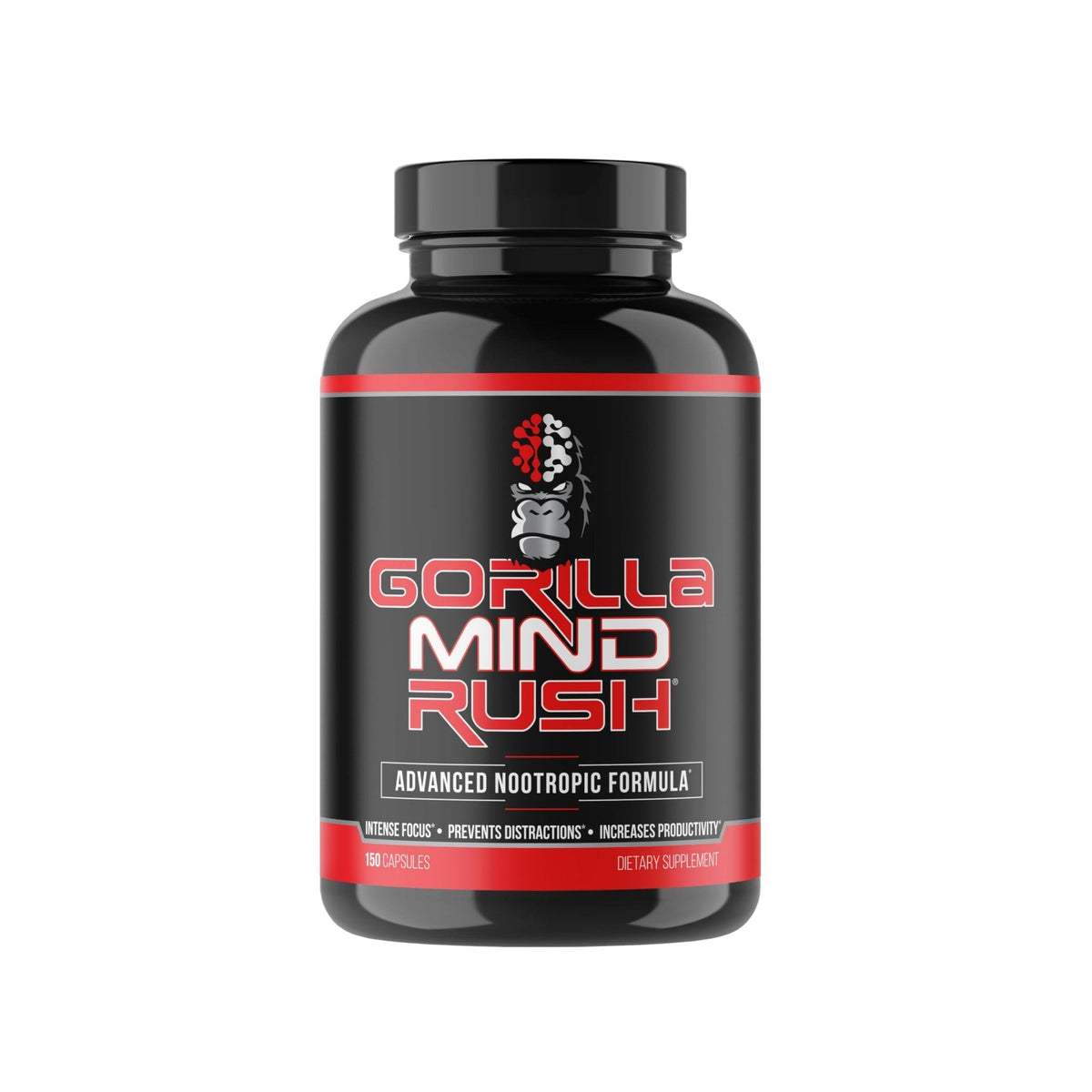 Gorilla Mind Rush - Nootropic Supplement | Intense Focus · Insane Productivity Cognitive Health Support, Memory, Focus, - Maple Wellness Supplements