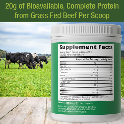 Grass Fed Beef Protein Powder - Lactose Free Great Tasting Beef Protein Isolate. Complete Animal Based Non Dairy Paleo Carnivore Supplement for Prime Muscle Building. No Whey. Unflavored - Maple Wellness Supplements