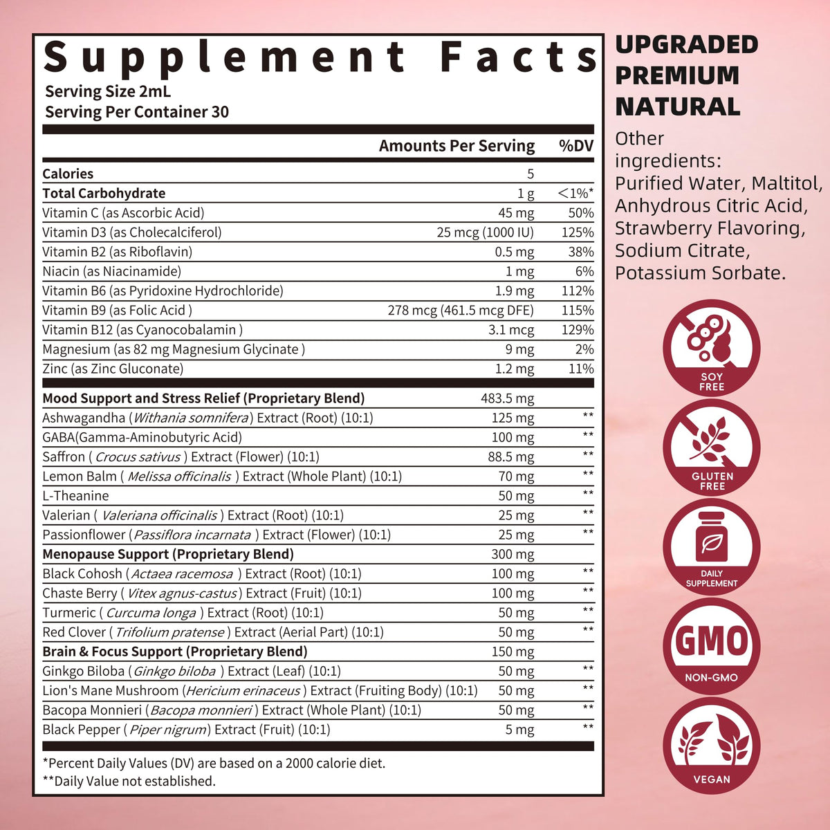GREENPEOPLE Saffron Extract Supplements Drop - 24-in-1 88.5mg Saffron Extract with Ashwagandha,Black Cohosh & Lion's Mane for Mood&Focus,Stress Relief,Cortisol Reducer,Menopause – Vegan 2FL OZ - Maple Wellness Supplements
