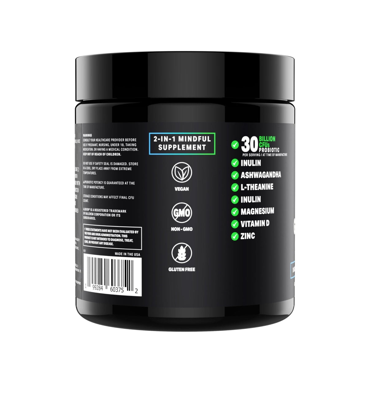 Gut-Brain Synergy Probiotic & Nootropic – 30Billion CFU Psychobiotic + Prebiotic with Ashwagandha, L-Theanine & Zinc for Gut Health, Mood Support, Stress Relief, Bloating Relief & Brain Focus & Memory - Maple Wellness Supplements