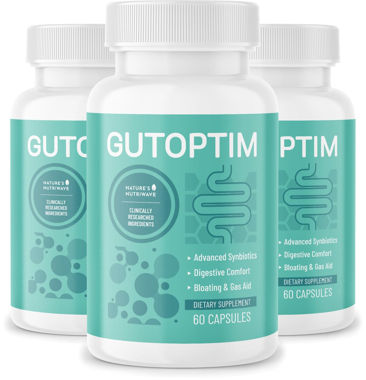 GutOptim Probiotic & Prebiotic Capsules | Pre and Probiotics for Synbiotic Gut Health & Bloating Relief for Women & Men | Enzyme with Probiotics for Digestive Health | Non-GMO, 60 Ct, 3 Month Supply - Maple Wellness Supplements