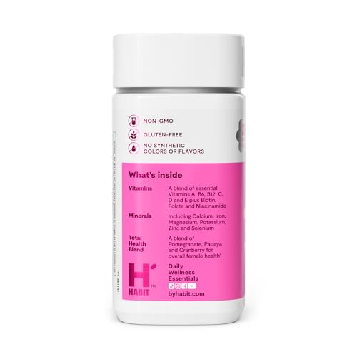 Habit Womens Multi Supplement (60 Capsules) - New Look, Supports General Health & Wellness, 23 Essential Vitamins and Minerals, Fruit extracts - Maple Wellness Supplements