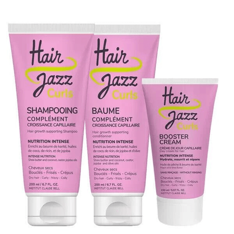 HAIR JAZZ - CURLS MAXI - SHAMPOO + BAUME + CREAM BOOSTER - CURLS ROUTINE - Maple Wellness Supplements
