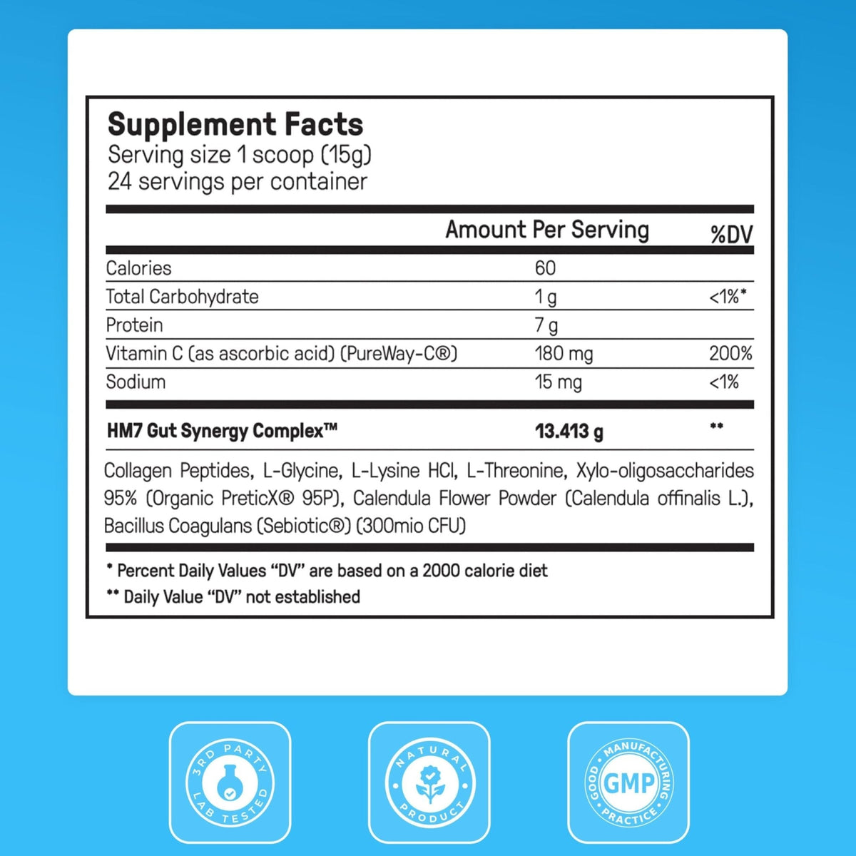 Happy Mammoth Complete Gut Repair Probiotic, Prebiotic, Fiber & Collagen Supplement for Gut Health, Digestion, Healthy Gut Microbiome, Reduces Constipation - Maple Wellness Supplements