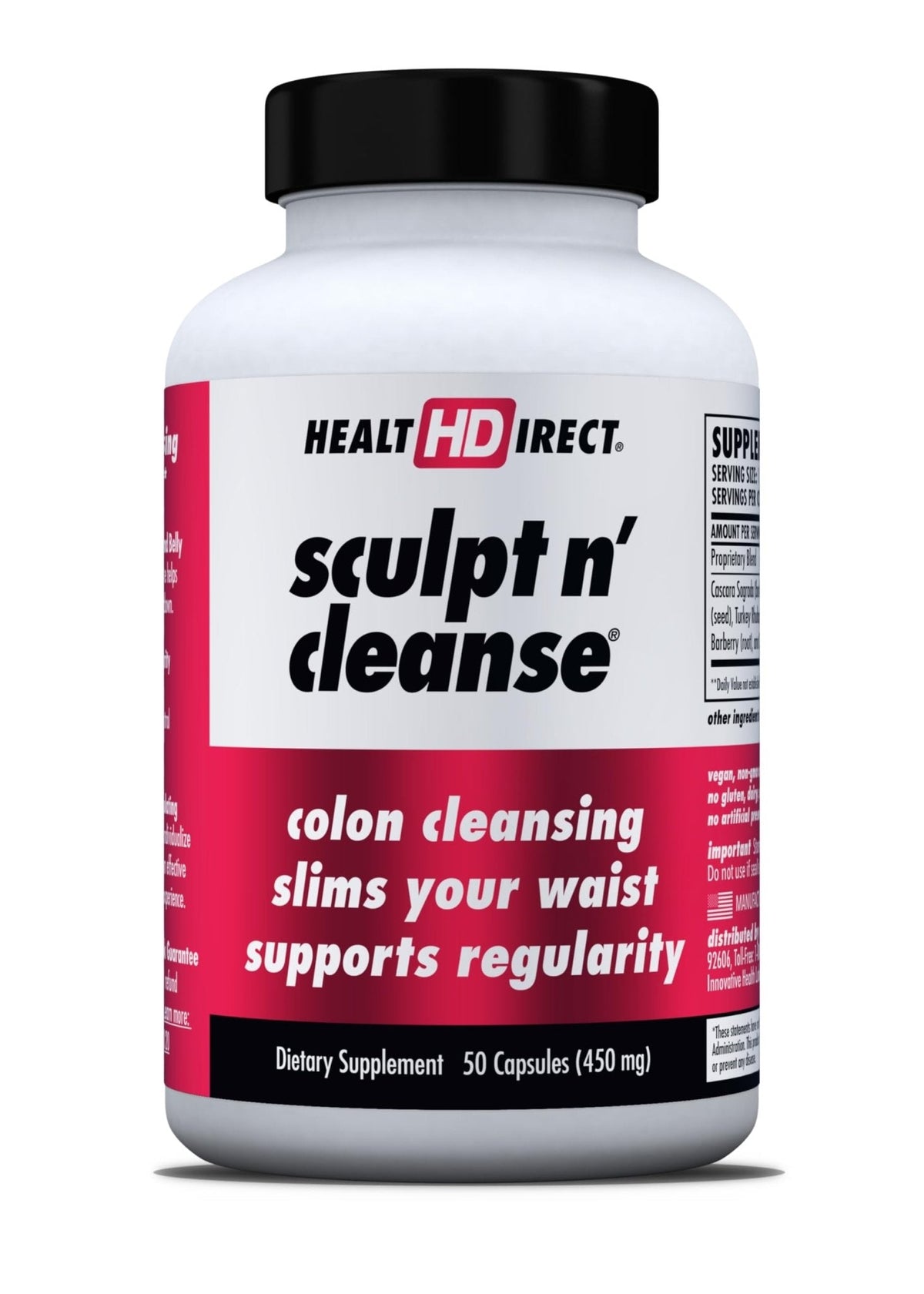 HEALTH DIRECT Sculpt n' Cleanse - Herbal Colon Cleanse for Digestive Health & Regularity - Natural Detox & Gut Flush Supplement - 50 Veggie Capsules - Maple Wellness Supplements