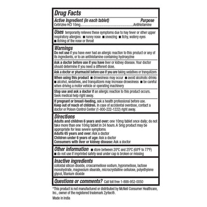HealthA2Z® Allergy Relief, Cetirizine 10mg, Dye-Free Formula, 24-Hour Antihistamine, Indoor & Outdoor Allergy Relief, 500 Tablets - Maple Wellness Supplements
