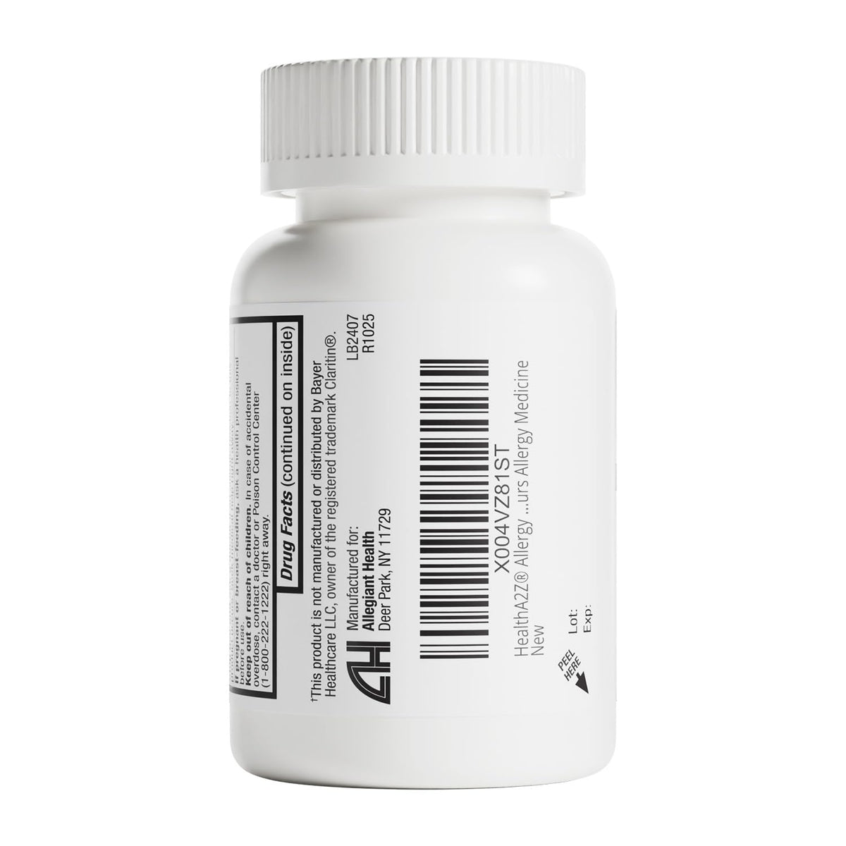 HealthA2Z® Allergy Relief, Loratadine 10mg Antihistamine, 500 Dye Free Tablets, Relief from Itchy Throat, Sneezing, Runny Noses, 24-Hours Allergy Medicine - Maple Wellness Supplements