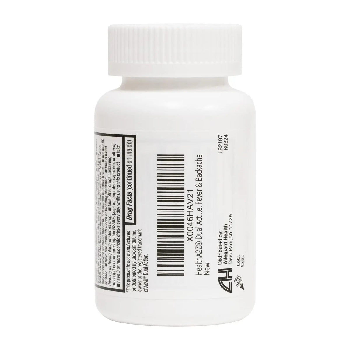 HealthA2Z® Dual Action Pain Relief | Acetaminophen 250mg & Ibuprofen (NSAID) 125mg | Contains Two Medicines | Relief from Headache, Fever & Backache (150 Caplets) - Maple Wellness Supplements