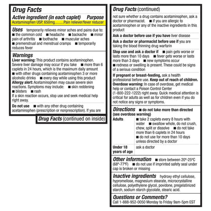 HealthA2Z® Pain Relief Extended Release | Acetaminophen 650mg | 8 Hours | Arthiritis Pain | Pain Reliever - Fever Reducer | Contains no Aspirin (300 Count) - Maple Wellness Supplements