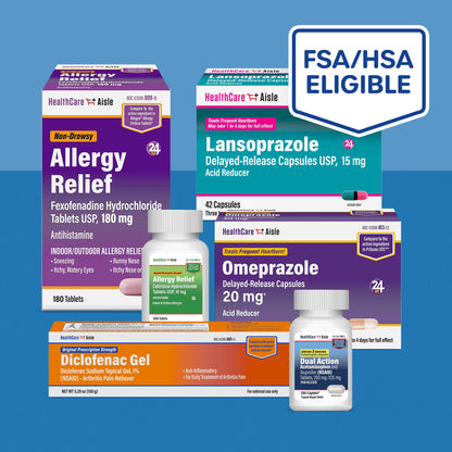 HealthCareAisle Lansoprazole 15 mg - 42 Delayed-Release Capsules - Acid Reducer, Treats Frequent Heartburn - Maple Wellness Supplements