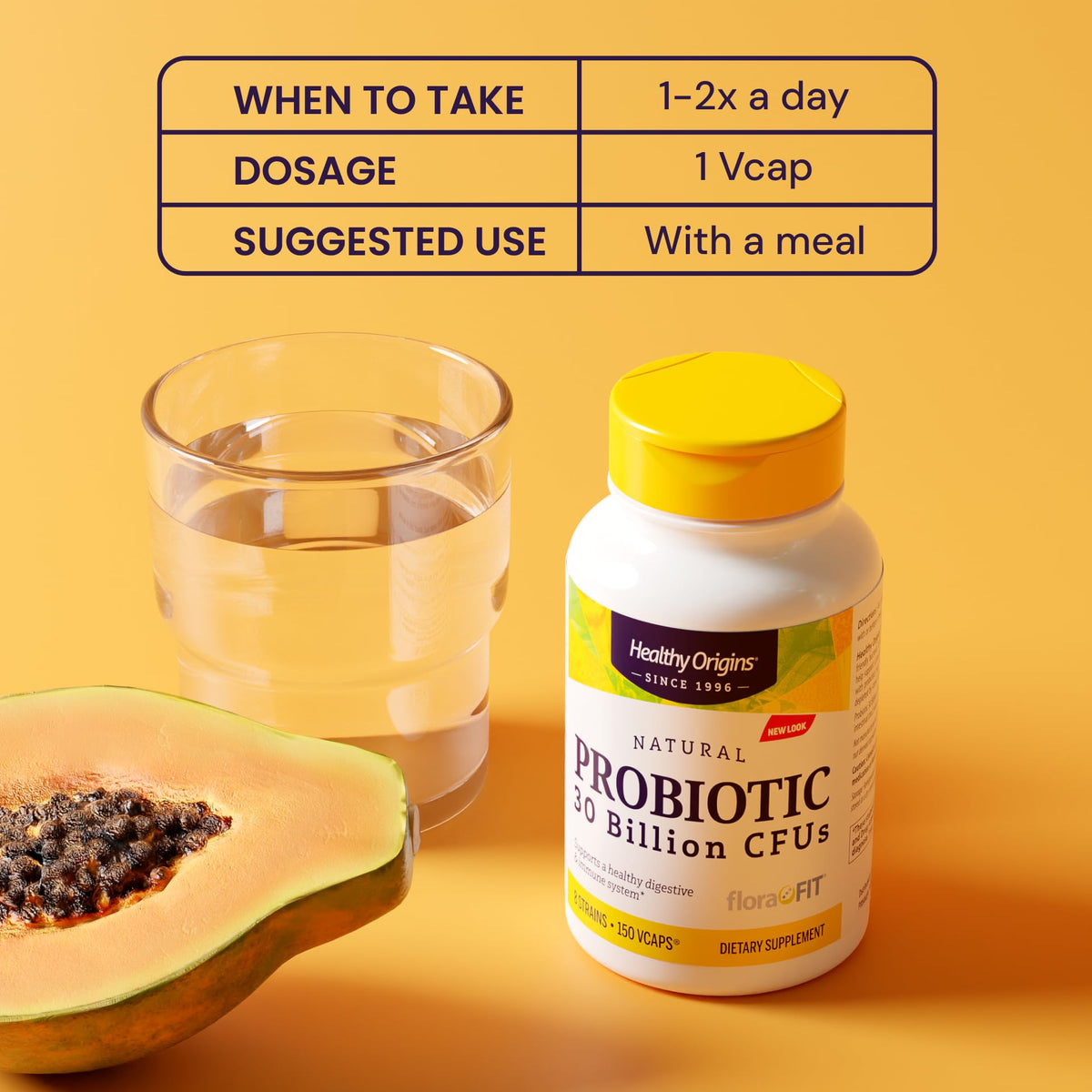 Healthy Origins Probiotic 30 Billion CFU's (Shelf Stable, Non-GMO, Gluten Free, Digestive Health, Gut Health, Immune Support), 150 Veggie Caps - Maple Wellness Supplements
