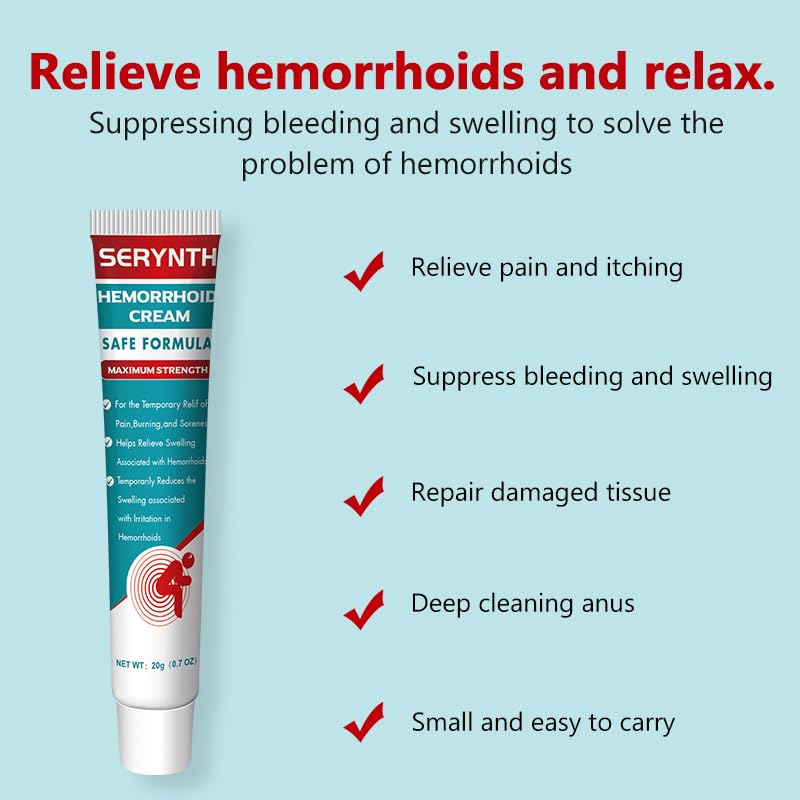 Hemorrhoid Cream for Men and Women, with Lidocaine and Phenylephrine HCl, Provides Fast Relief from hemorrhoid discomfort. Naturally formulated for Hemorrhoids and fissures (0.7 oz) - Maple Wellness Supplements