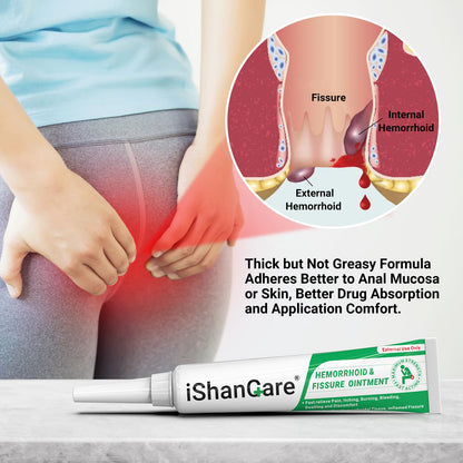 Hemorrhoid Cream, Hemorrhoid & Fissure Treatment Ointment Extra Strength, Relief Anal Pain, Itching, Bleeding, Swelling, Discomfort, Natural Herbs Fast Acting Ingredients, Contains Vitamin E - Maple Wellness Supplements