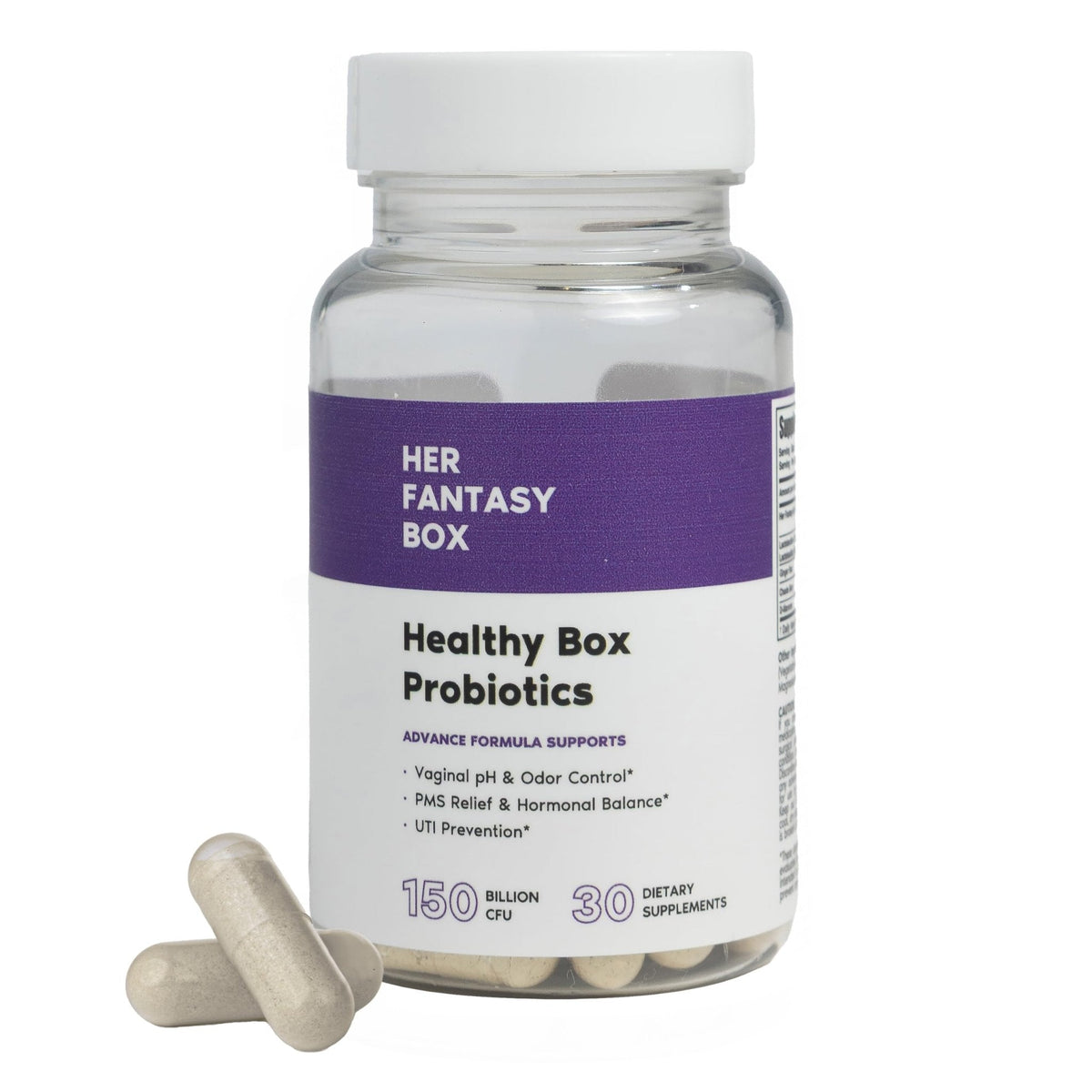 Her Fantasy Box | Healthy Box | Vaginal Probiotics for Women – Prebiotics + Advanced Lactobacillus Blend – Hormonal Balance, PMS Relief – Feminine Health Support with Cranberry & D-Mannose - Maple Wellness Supplements