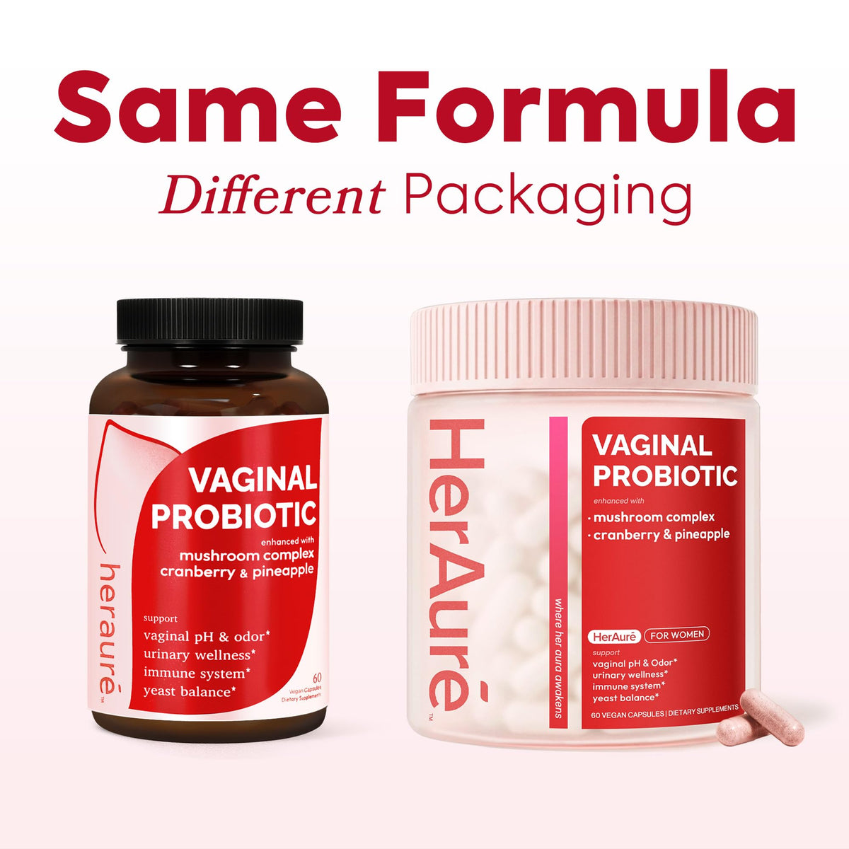 HerAure Vaginal Probiotics for Women - pH Balance, Healthy Vaginal Odor, Vaginal Flora, Yeast Balance, Women Probiotics and Prebiotics, Immune Support - Maple Wellness Supplements