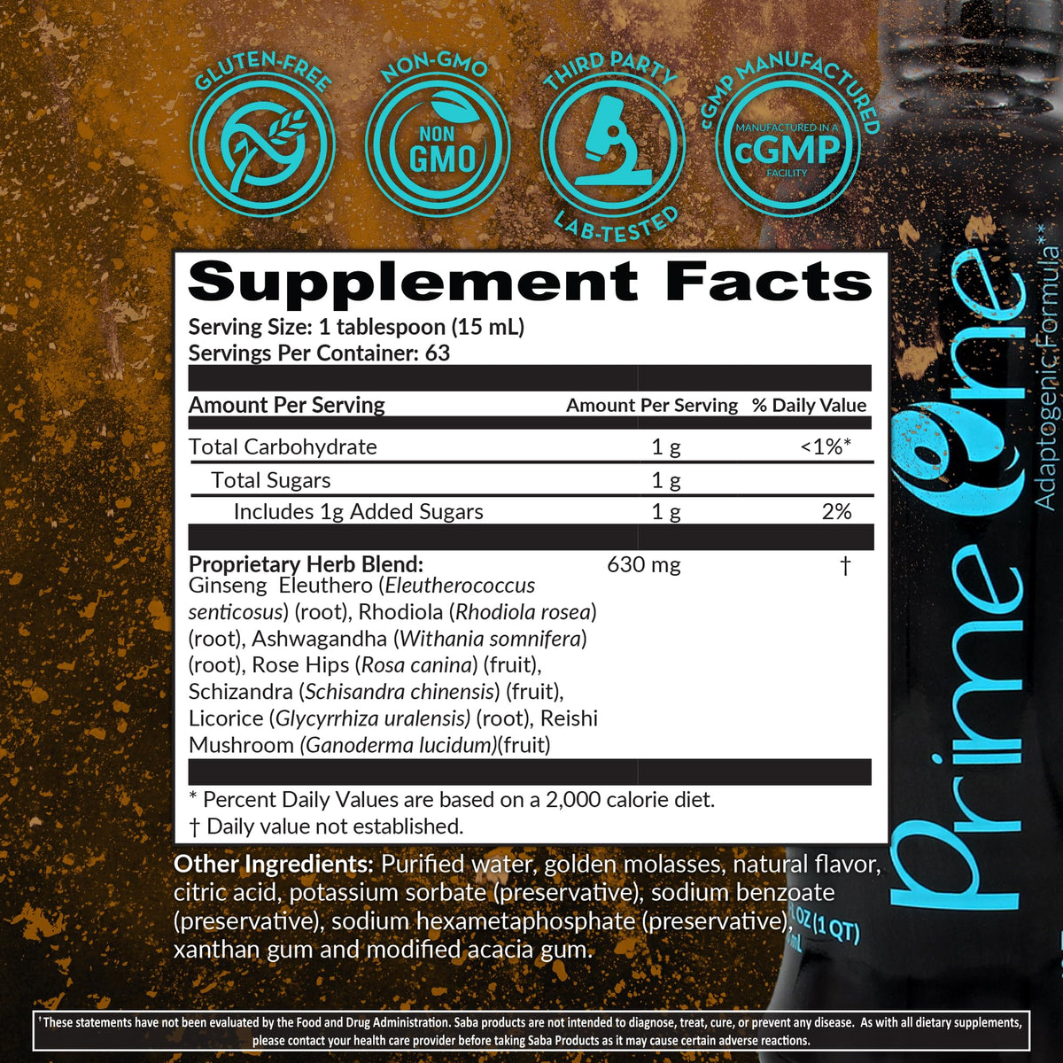 HerbFuse Ashwagandha Liquid Shots – Stress Relief Supplement for Calm Mood & Energy Support – Adaptogen Formula with Rhodiola, Reishi & Ginseng – Fast Absorption – 30 Servings – Saba Prime One - Maple Wellness Supplements