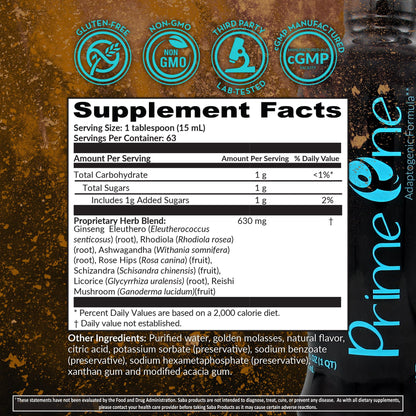 HerbFuse Ashwagandha Liquid Shots – Stress Relief Supplement for Calm Mood & Energy Support – Adaptogen Formula with Rhodiola, Reishi & Ginseng – Fast Absorption – 30 Servings – Saba Prime One - Maple Wellness Supplements