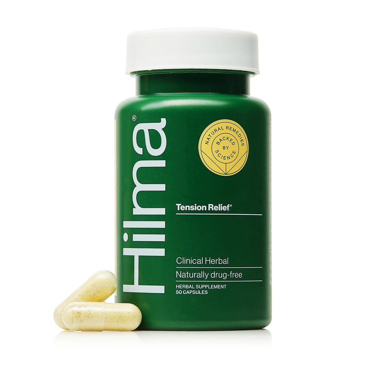 Hilma Natural Tension Headache Relief, Supplements with Magnesium, Boswellia and Feverfew, 50 Vegan Capsules - Maple Wellness Supplements