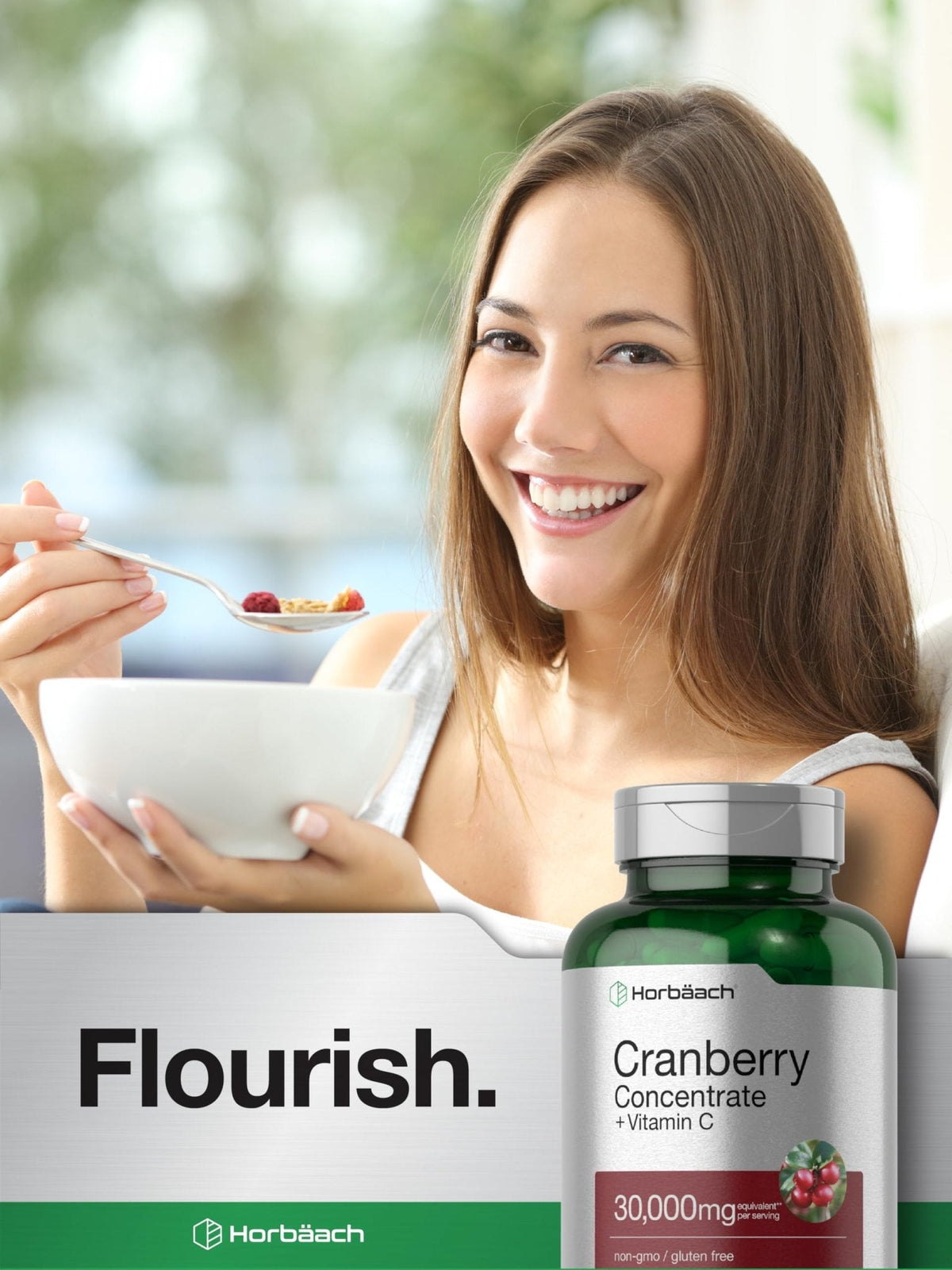 Horbäach Cranberry Concentrate Extract Pills + Vitamin C | 120 Capsules | Supplement for Women and Men | Triple Strength Ultimate Potency Formula - Maple Wellness Supplements