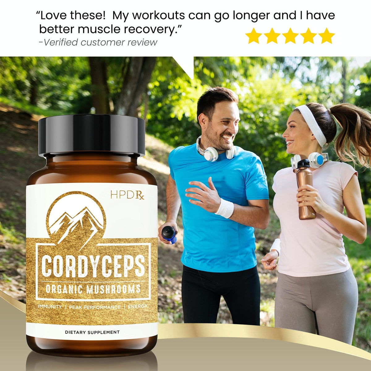 HPD Rx Premium Organic Cordyceps Mushroom Extract Performance Supplement - Maple Wellness Supplements