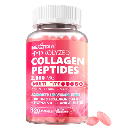 Hydrolyzed Collagen Peptides Pills for Women 2000mg Liposomal Form Type I, II, III, V, X for Optimal Absorption, Multi Collagen Softgels, Collagen Supplements - Maple Wellness Supplements