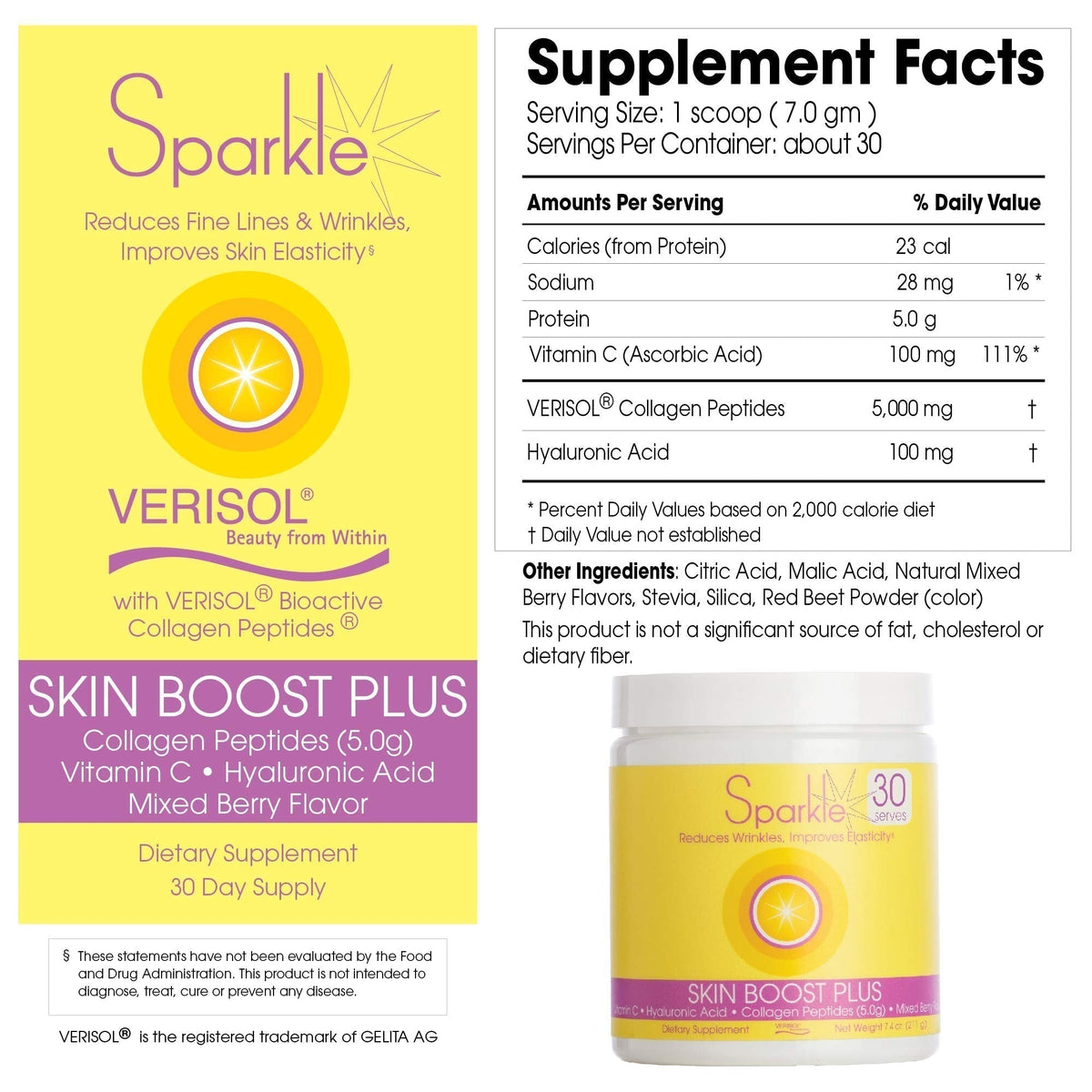 Hydrolyzed Collagen Powder - Sparkle Skin Boost Plus (Tropical Coconut Pineapple) - Maple Wellness Supplements